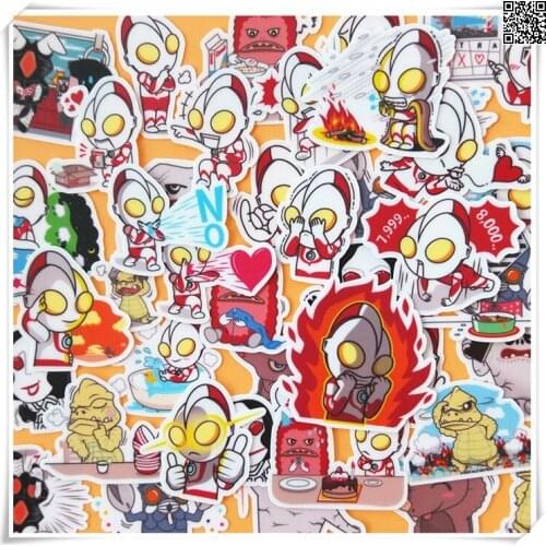 40pcs Ultraman Monster Fighting Cartoon Album Scrapbook Waterproof Decorative Sticker DIY Handmade Gift Scrapbook Sticker