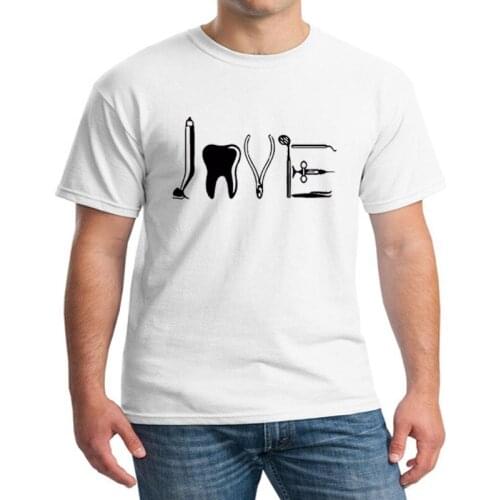 Streetwear Short Sleeve Fitness T Shirt Love By Dental Equipments Dentist Doctor Care T-Shirts Men Cotton Tooth Teeth Tops Tees
