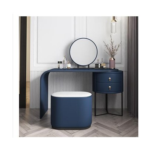 Leather small unit dresser storage cabinet integrated bedroom net red make-up table with lamp