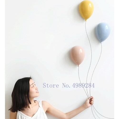 Creative ceramics balloon Wall hanging Wall decoration Modern home background wall Childrens room lovely Cartoon stereoscopic