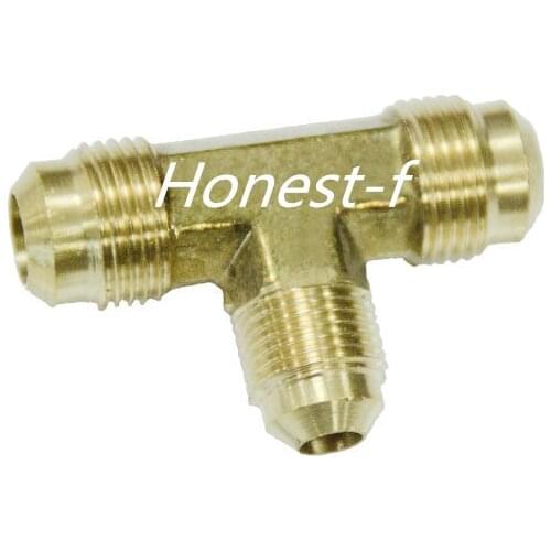 Brass 1/2" x 1/2" x 3/8" OD Flare Reducing Tee,Brass Flare Tube Fitting