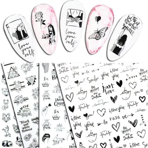 Best Art Nail Sticker Collection of the Year Mermaid Color Butterfly Halloween Maple Leaf Nail Beauty Applique Nail Slider