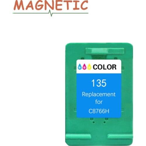 Magnetic Compatible Ink Cartridges for HP135 Photosmart C3100 C3183 C3150 C3180 PSC1500 1513 1600 2300 2610 Printer For HP 135