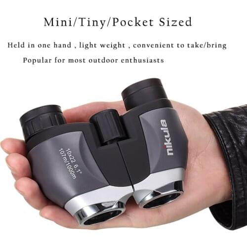 NIKULA 10x22 Pocket Mini Monocular Binoculars HD Powerful BAK4 Prism Waterproof Telescope 1000m Long Range Hunting Optical Scope