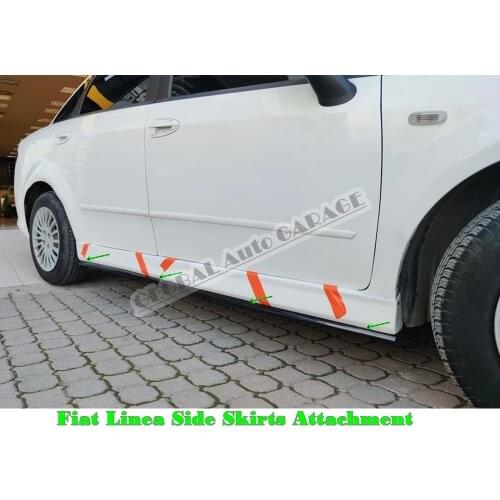 For Fiat Linea Side Skirts Attachment 2008-2021 Sill Trim Car Styling Auto Accessory Universal Spoiler Mud Flaps Spilitter Sport