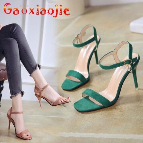 New 10.5CM Summer Super High Heel Womer Sandals Sexy One Word Band Comfortable Everyday Office Stilettos Stage Show Model Shoes