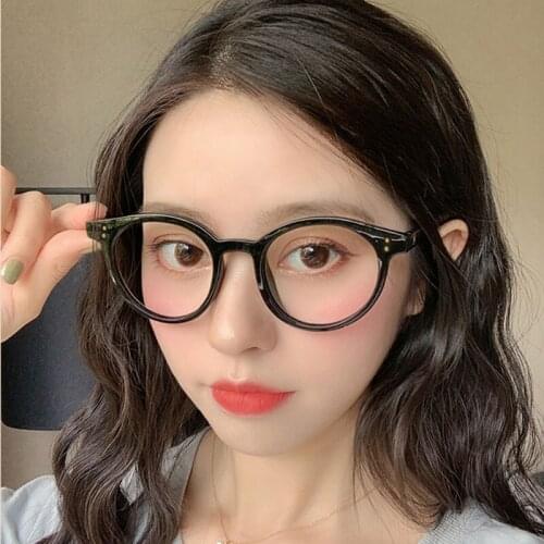 Vintage Light Black Round Eyewear Frame Women Retro Eye Glasses Frame Men Clear Lens Spectacles Eyepiece Unisex Shades
