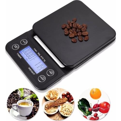 Original 3KG/0.1G Digital Kitchen Scale Food Coffee Weighing Scale Timer Back-Lit LCD Display Baking Cooking 5 weight modes