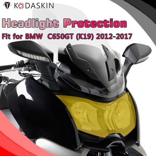 KODASKIN Motorcycle ABS Front Headlight Cover Protection Screen Lens for BMW C650GT K19 2012-2017