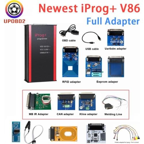 New iProg+ V86 Programmer Support IMMO + Key Programmer + Airbag Reset Iprog Pro Till 2021 Programmer Add K-Line CAN Adapter