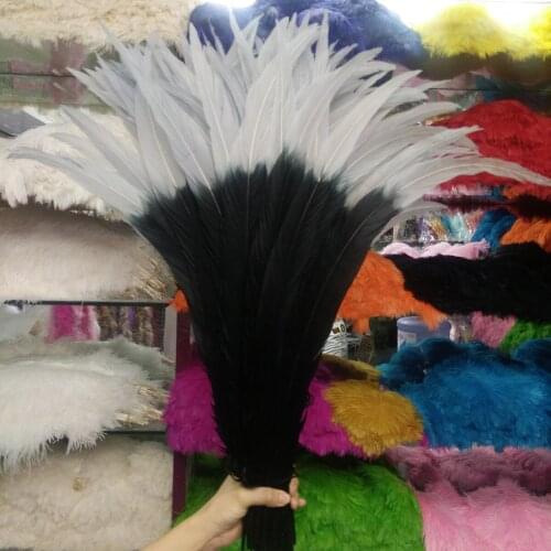 Wholesale 50-100pcs Rare 50-80cm/20-32inches Black and Gray Silver Pheasant Tail Feather Wedding Party Halloween HomeDecoration
