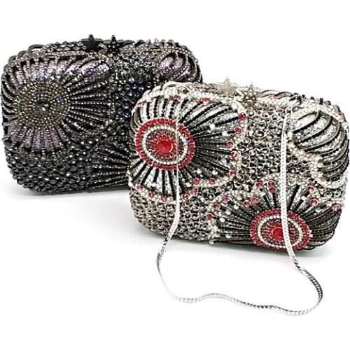 Luxurious women evening party diamonds elegant clutches wallet crystal purses Nigeria vintage Bridal wedding party purses