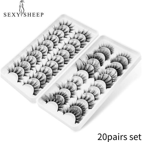 SEXYSHEEP 5/10 Pairs Eyelashes Soft Fluffy 3D Mink False Eyelashes Thick HandMade Lashes Volume Fluffy Lashes Make up