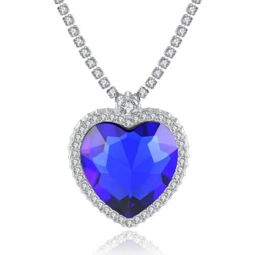 Super luxury full crystal heart-shaped Ocean necklace