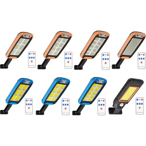 Solar LED Street Light Waterproof Motion Sensor Smart Remote Control Lamp Outdoor Garden Security Wall Light