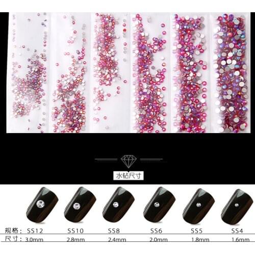 Nail art decoration glass drill size mixed partial diamond drilling flat-bottomed drill nail drill size of flat