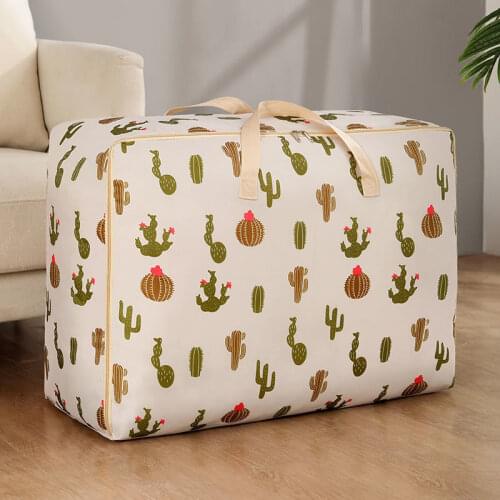 Large Capacity Quilt Clothes Storage Bag Cartoon Printing Bedding Finishing Bag Travel Luggage Package Organizer Toys Container