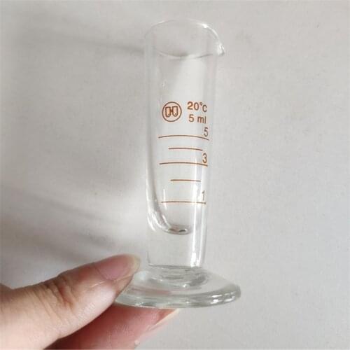 High quality Laboratory 5ml Measuring cylinder with Scale Taper Glass Measuring Cup Lab Supplies