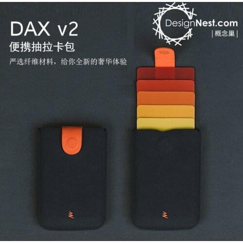 DAX V2 Leather Card Holders Mini Slim Portable Pulled Design Men Card Wallet Gradient Color 5 Cards Money Short Women Purse New