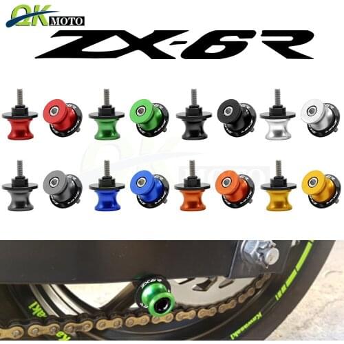 10mm Motorcycle Aluminum Accessories swingarm spool sliders stand screw Arm For logo Kawasaki Ninja ZX 6 R zx6r 2006-2011 2008