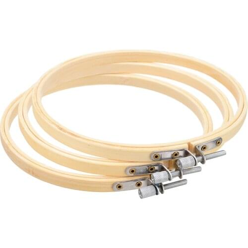 12pcs/set 6 Inch 15cm Wooden Embroidery Hoops Bamboo Circle Cross Stitch Hoop Round Loop DIY Hand Household Sewing Tools