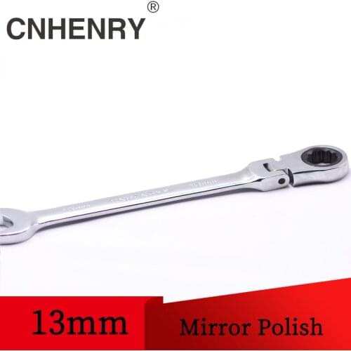 13mm Flexible Head Ratchet Wrench Key Ratchet Spanner Chromed Wrench Universal Key Hand Tools for Car Repair Tools