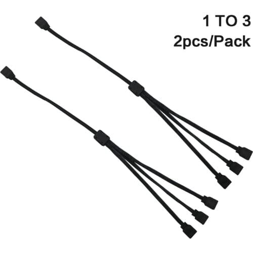 2PCS/Pack Black LED Strip Connector Extension Cable Cord Wire 0.35m 1.15ft 1 T0 3 4 Port 4 Pin for RGB SMD 5050 3528 2835 Light