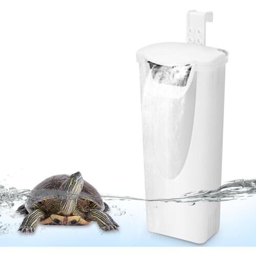 220-240V Turtle Tank Filter Low Water Level Shallow Water Fish Tank Waterfall Silent Built-in Water Purifier EU US Plug