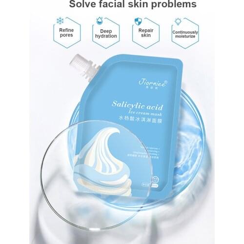 300g Salicylic Acid Ice Cream Mask Sodium Hyaluronate Moisturizing Cleansing Mask Whitening Shrink Pores Skin Care