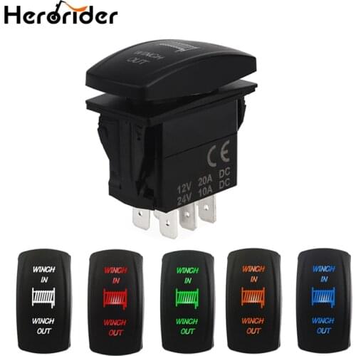 Car Switch Boat Truck Light Led Toggle Switch 7pin Waterproof 12-24V Bar Style Blue Toggle Rocker Reverse Rear Light Switch
