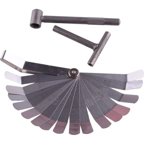 Beler Engine Valve Screw Adjusting Spanner Tool & Metric Feeler Gauge 0.127-0.508mm Fit for GY6 50 150cc Motorcycle