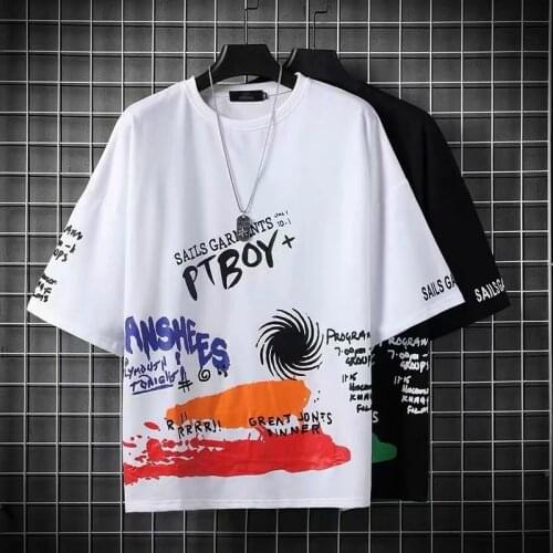 Summer Mens T Shirts Harajuku Fashion Graphic Short Sleeve Tops Tee Men Casual Men Clothing Streetwear Trend Hip Hop T Shirts