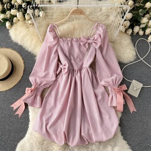 Модные платья в клетку Gagaok China At AliExpress