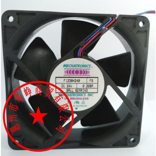 MECHATRONICS F1238H24B DC 24V 0.220A 120x120x38mm 2-Wire 120x120x38mm Server Cooling Fan