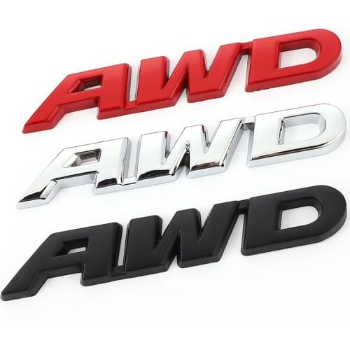 3D Metal AWD Logo Emblem Badge Decal Decoration Car Sticker For VW Toyota Honda Ford BENZ Audi BMW Buick Opel GMC Mazda SUV