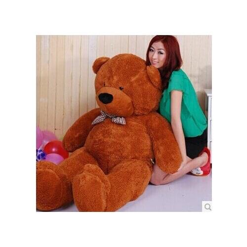Stuffed animal 160cm dark brown Teddy bear plush toy bowtie bear doll throw pillow gift w3514