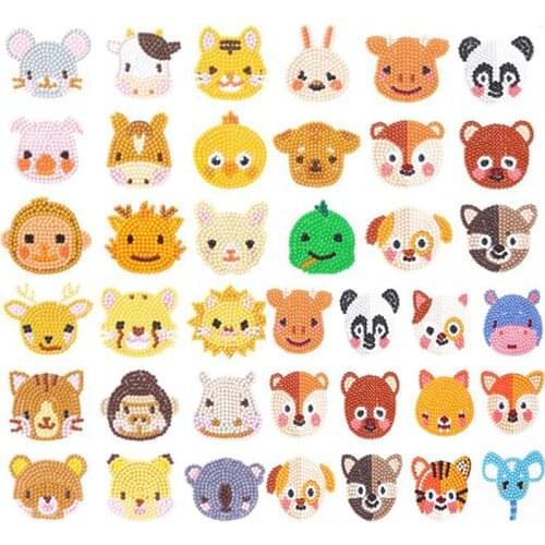 DIY Mini-Pattern Diamond Painting Cartoon Animal Diamond Embroidery For Children Round Diamond Sticker For Cup Book Home Decor