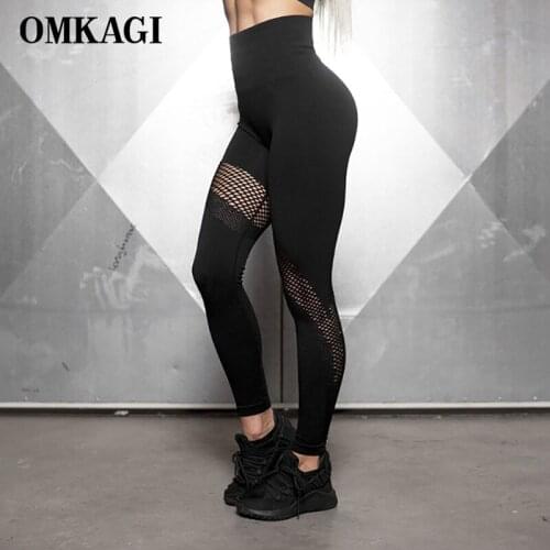 OMKAGI New Womens High Waist Seamless Leggings Push Up Leggins Running Gym Pants Seamless Leggings Solid Sport Girl Pants