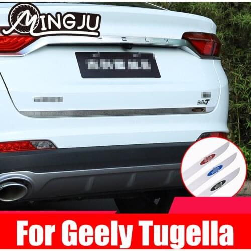 Stainless Steel Tailgate Rear Door Bottom Cover Decoration Trim Back Door Trim Car Accessories For Geely Tugella 2019 2020 2021