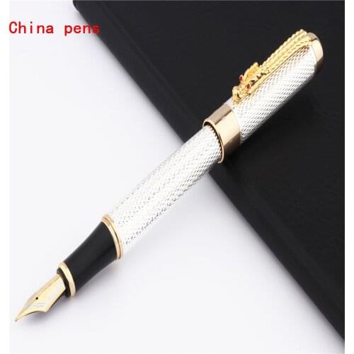 Luxury quality Jinhao 1200 Pearl white Fish scales Oriental Dragon Business office Fountain Pen New