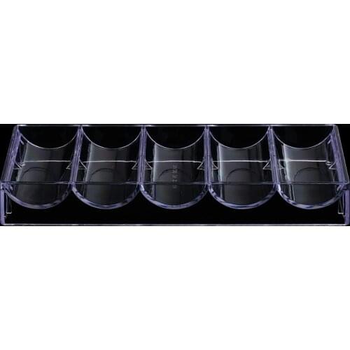 Casino Clear Plastic 100 Poker Chip Tray Stackable Holder Storage Tray