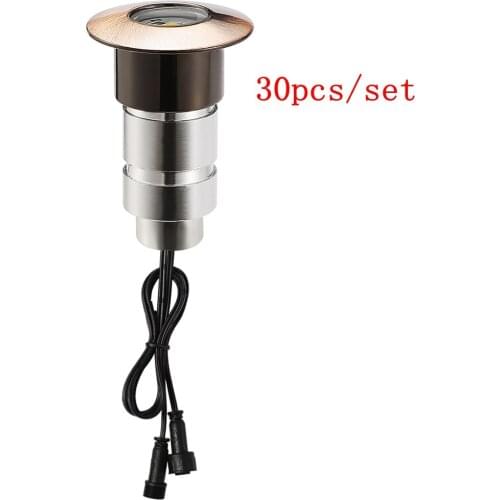 QACA France Bronze-coloured Outdoor Light Wall Kitchen Decoration Inground Lighting Warm White Fence Led Lamp 30pcs/set F102X-30