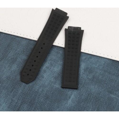 26*19mm Silicone Rubber Watchband Waterproof Wrist Bracelet steel Folding Buckle For Hublot strap for Big Bang watch band tools