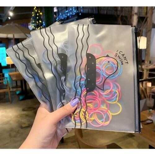 Ins Simple Style Hair Rope 100pcs/Set Circle Thin Hair Rope Girl Tie Hair High Elastic Rubber Band Colorful Ponytail Hair Bands
