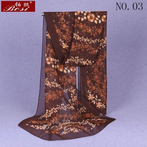 BOSI new chiffon scarfs for women Flowers long Print summer thin scarf luxury brand shawl hijab scarfs for ladies 160*60 scarves