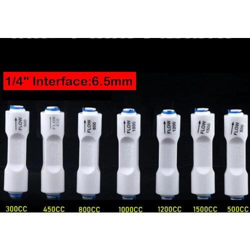 300CC-1500CC RO Water System Waste Water Flow Regulater Restrictor 1/4" OD Hose Reverse Osmosis Quick Pipe Fittiing
