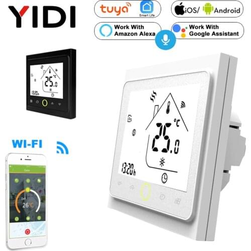 WIFI Smart Touch Thermostat Water Heating Electirc Floor Heating Water Gas Boiler Temperature Controller Zigbee Alexa GoogleHome