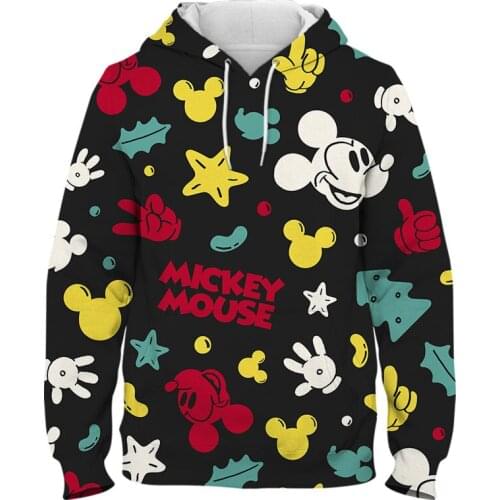 Oversized Hoodie For Men Cartoon Anime Mickey Mouse Boy Girl Kids Sweatshirt Streetwear Disney 3D Print Womens Tracksuit