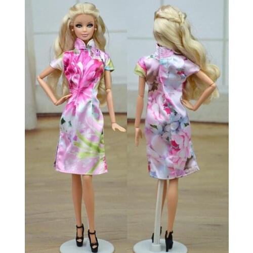 Unique Evening Dresses Chinese Traditional Dress Qipao Vestido Dress For Barbie Doll Clothes Cheongsam High Quality Baby Clothes