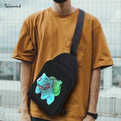 LED Screen Advertising Backpack WiFi Version APP Built-in Display Shoulder Bag Waterproof DIY Dynamic City Backpack for Walking